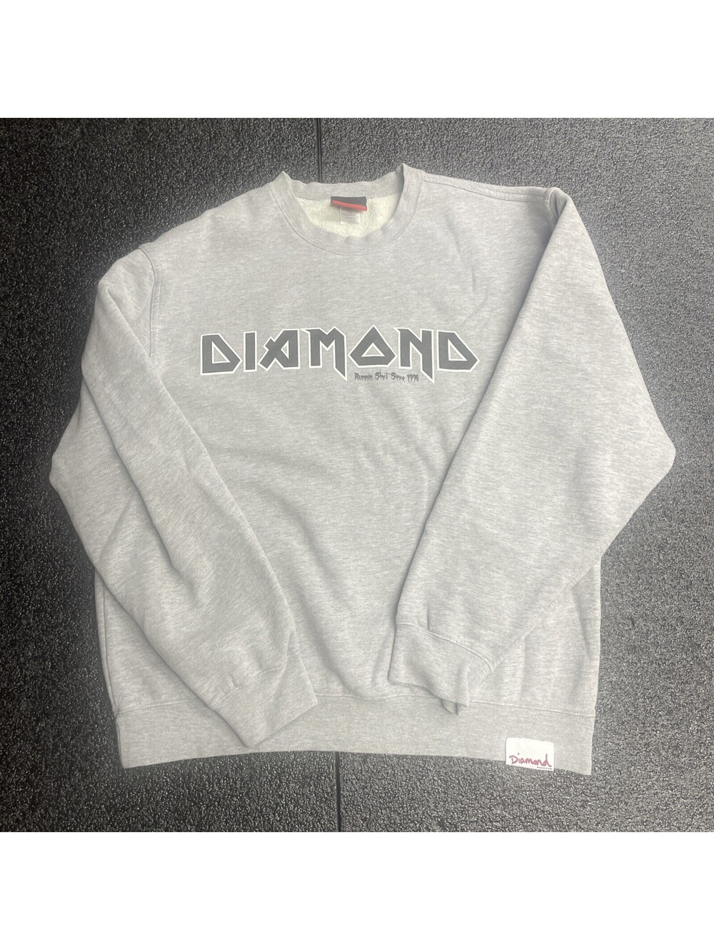 Diamond Supply Co. Crewneck Sweatshirt Gray Size Large “running sh*t Since 1998”